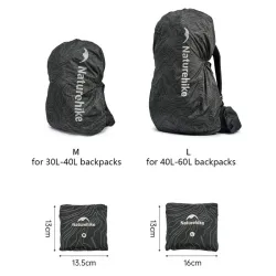 NATUREHIKE Sneaking 2.0: Wodoodporny i odblaskowy pokrowiec na plecak do wędrówek pieszych i nie tylko